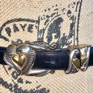 VTG / Retired Brighton Mixed Tone Heart Leather Belt